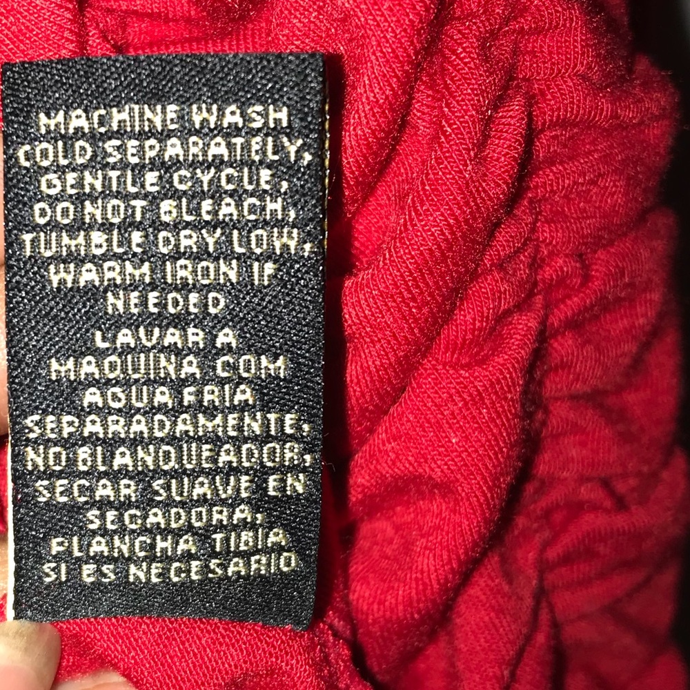 Red Ruffle Open Cardigan - Picture 7 of 8